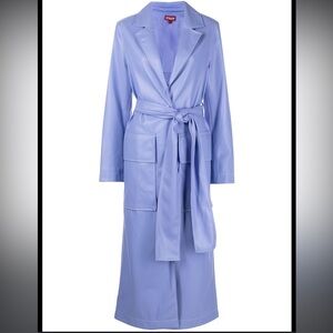 STAUD
Ashley Belted Vegan Leather Trench Coat - Purple